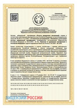 Приложение к сертификату для ИП Мелеуз Сертификат СТО 03.080.02033720.1-2020